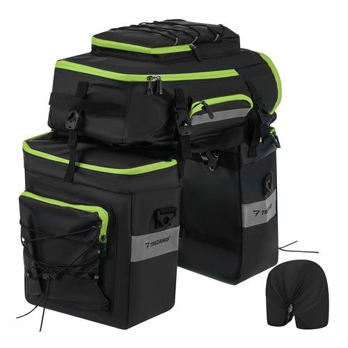 TRIZAND 65L Fahrradtasche wasserdicht 3in1 Gepäckträger Tasche Rucksack Bikepacking Set
