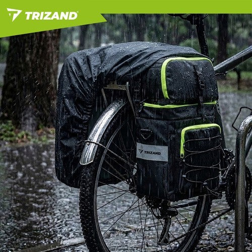 TRIZAND 65L Fahrradtasche wasserdicht 3in1 Gepäckträger Tasche Rucksack Bikepacking Set