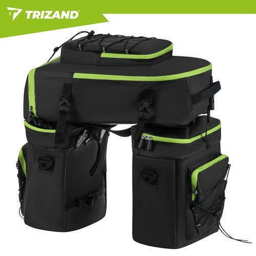 TRIZAND 65L Fahrradtasche wasserdicht 3in1 Gepäckträger Tasche Rucksack Bikepacking Set