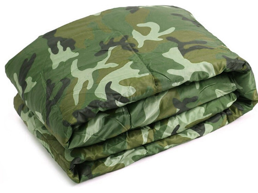 Mumienschlafsack Camping mit Kapuze leicht warm Outdoor Tarnfarbe - Schlafsack