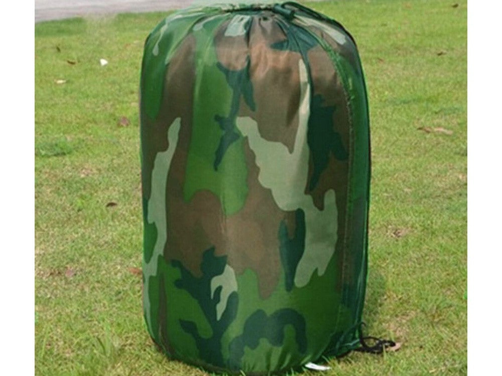Mumienschlafsack Camping mit Kapuze leicht warm Outdoor Tarnfarbe - Schlafsack