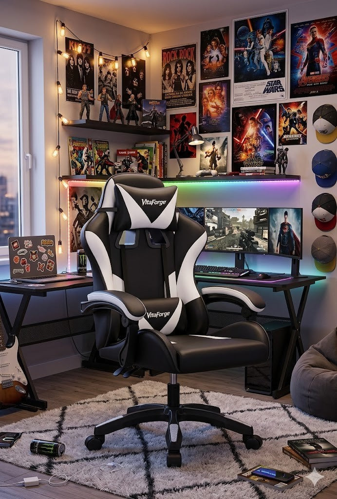 Gaming Stuhl ergonomisch Bürostuhl höhenverstellbar Drehstuhl 360°