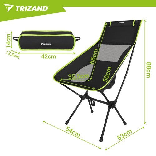 Angelstuhl faltbar Campingstuhl schwarz 120kg mit Tragetasche