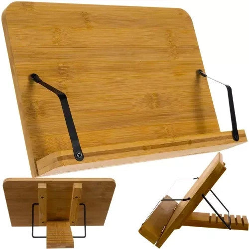 Buchständer Bambus verstellbar Tablet Laptop Halter klappbar