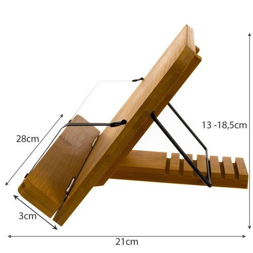 Buchständer Bambus verstellbar Tablet Laptop Halter klappbar