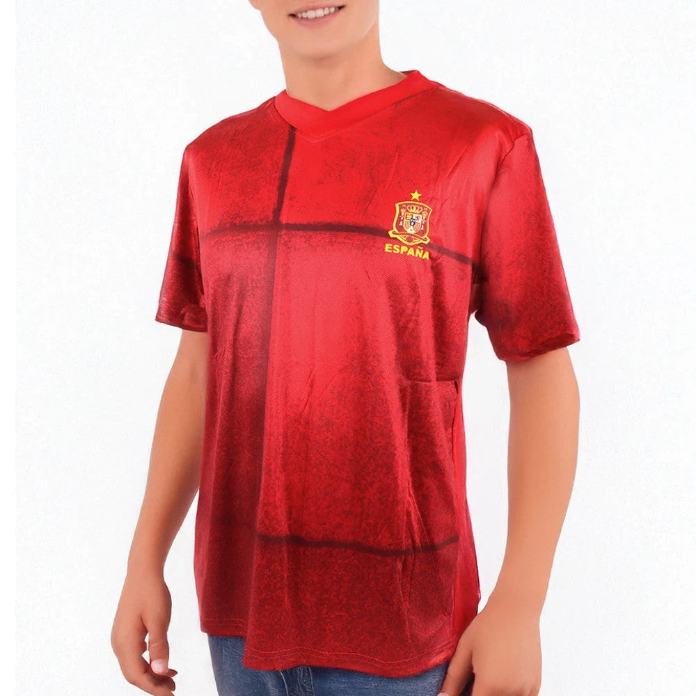 Spanien FanShirt Fußball T-Shirt WM EM Trikot Unisex V-Ausschnitt - Camiseta de España para Aficionados al Fútbol | Mundial, Eurocopa, Unisex Cuello en V