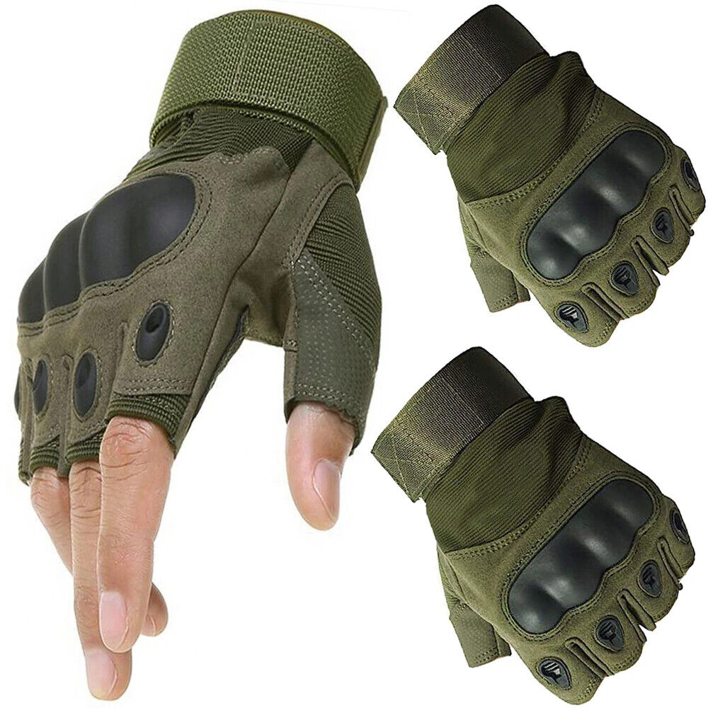 Taktische Fingerlose Handschuhe XL – Militär Outdoor Handschuhe mit Knöchelschutz für Fahrrad, Airsoft, Arbeit und Survival  5904800123752
