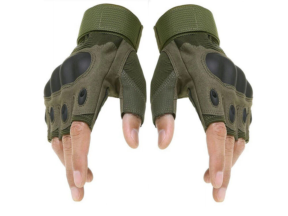 Taktische Fingerlose Handschuhe XL – Militär Outdoor Handschuhe mit Knöchelschutz für Fahrrad, Airsoft, Arbeit und Survival  5904800123752