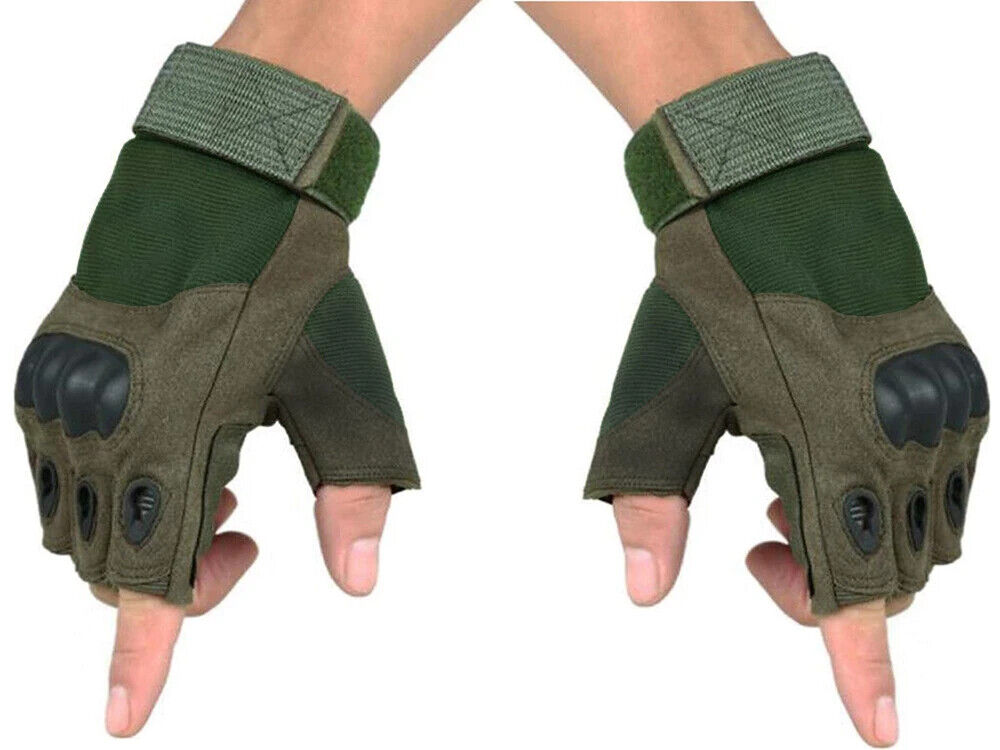 Taktische Fingerlose Handschuhe XL – Militär Outdoor Handschuhe mit Knöchelschutz für Fahrrad, Airsoft, Arbeit und Survival  5904800123752