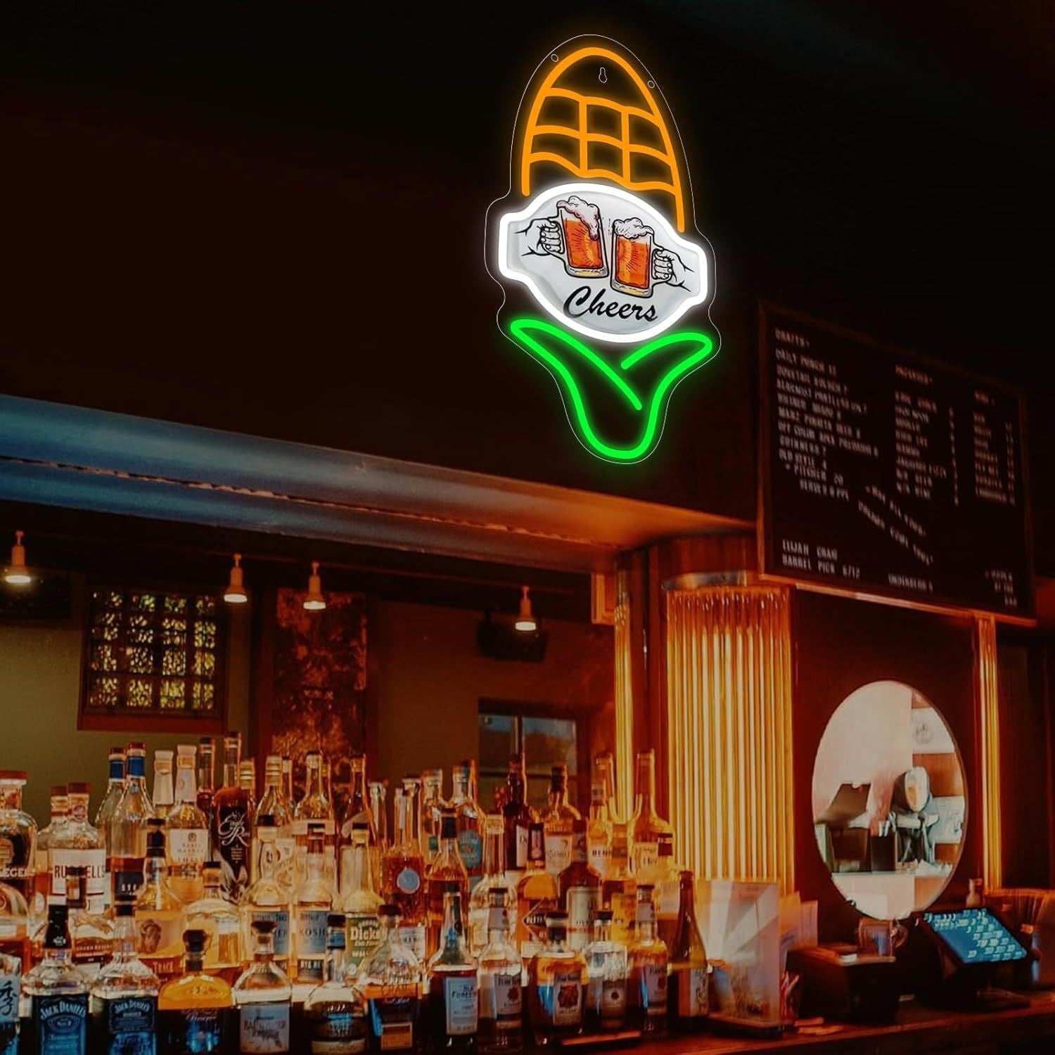 Cheers Neon Schild LED Bier Leuchtreklame Bar Wand Deko USB