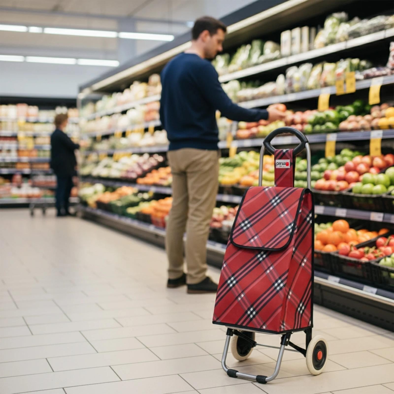 Einkaufstrolley faltbar 94cm Einkaufswagen Tasche auf Rädern