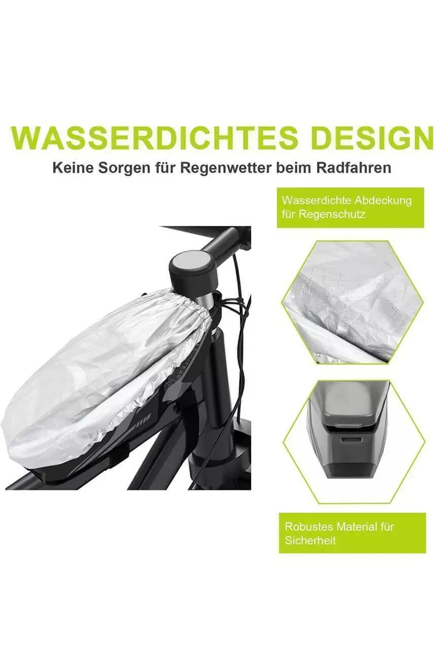 Fahrrad Rahmentasche Blau mit Handyhalter – Wasserdichte Oberrohr Tasche 1L für Smartphones bis 6 Zoll
