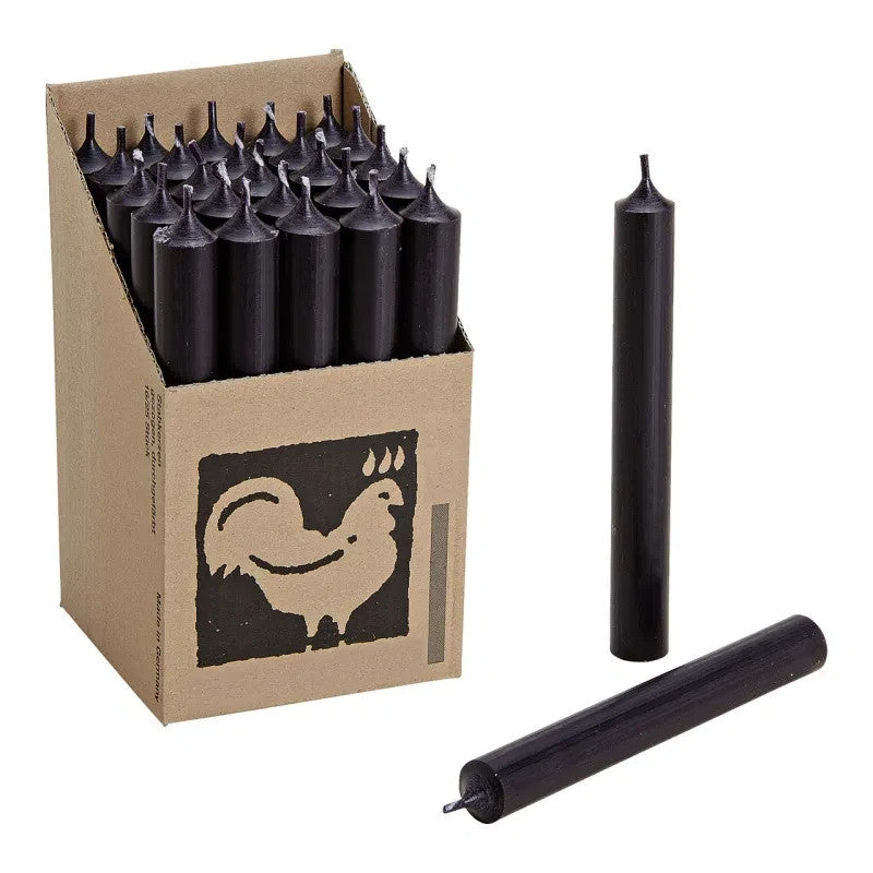 Stabkerze Kerze 18cm Wachs Schwarz Altrosa Aubergine 3 oder 25 Stück