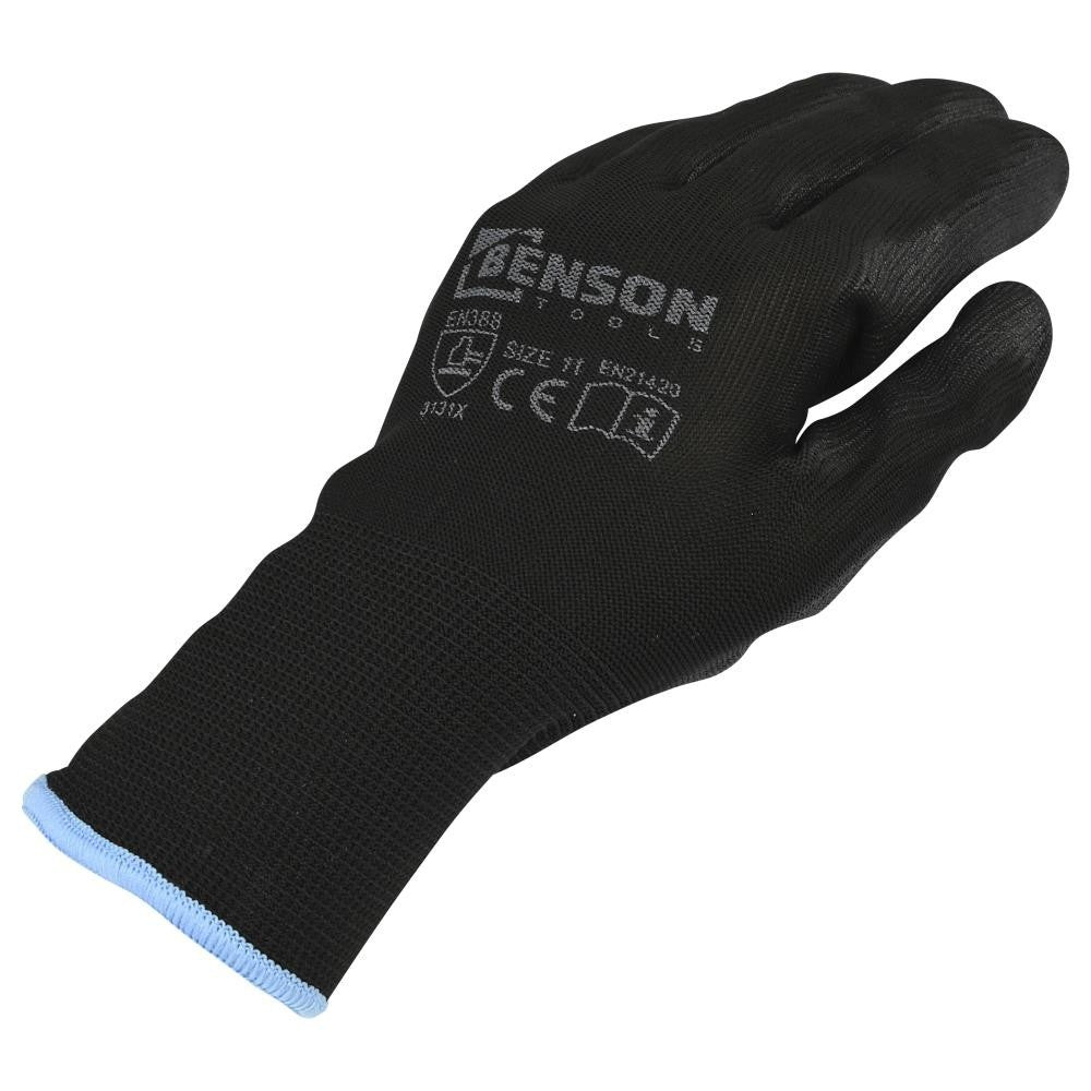 Benson Arbeitshandschuhe PU Beschichtung Größe 11 Montagehandschuhe Schwarz