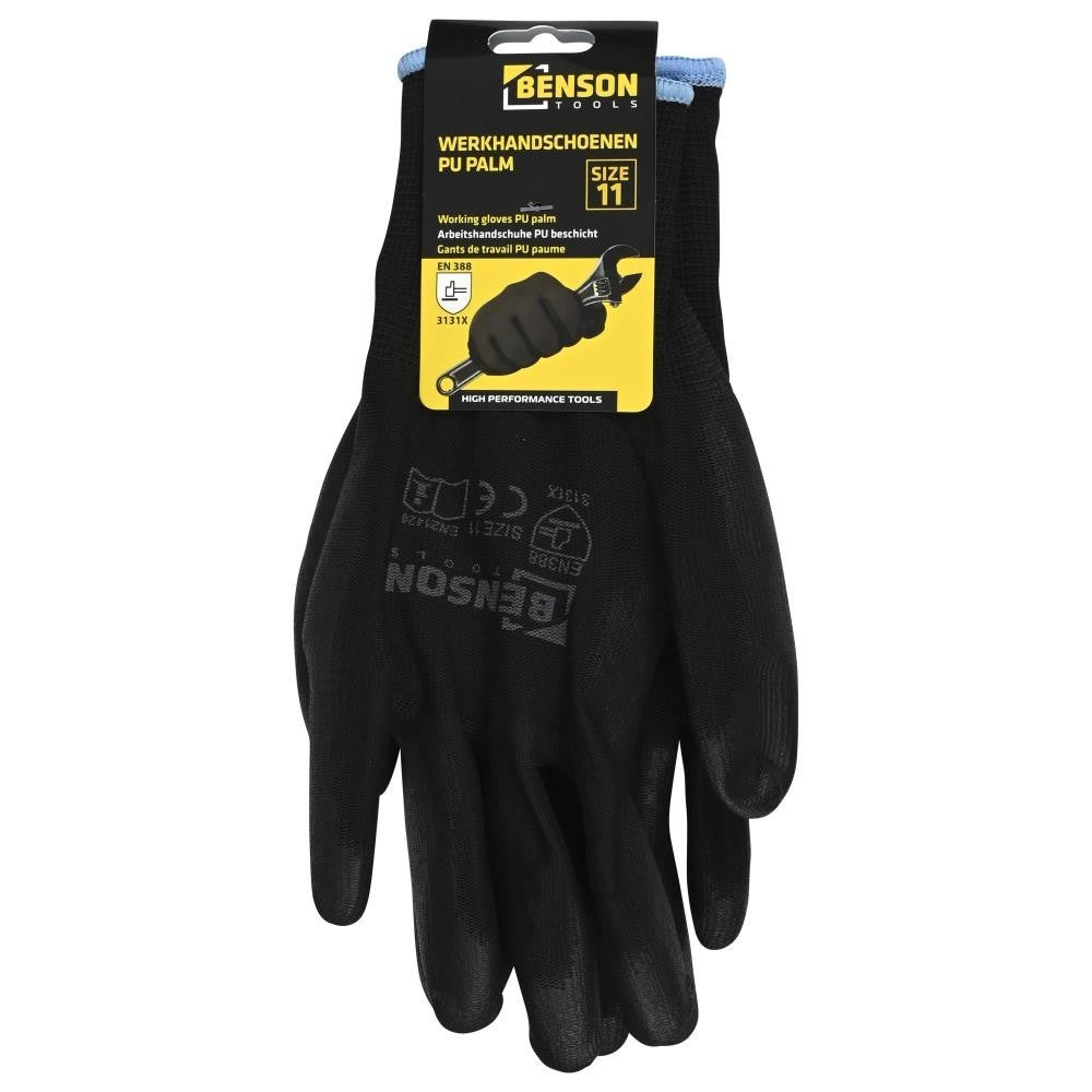 Benson Arbeitshandschuhe PU Beschichtung Größe 11 Montagehandschuhe Schwarz