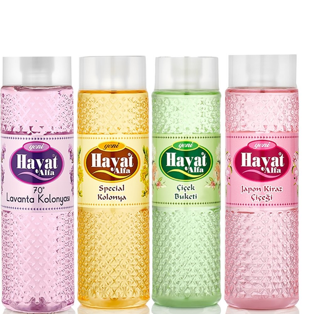 Hayat Alfa Kolonya Set 400 ml & 150 ml – verschiedene Düfte – 60/80 % Alkohol 🍋