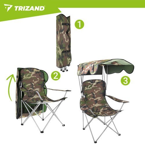 Angelstuhl Klappstuhl Tarnstuhl mit Dach Moskitonetz Campingstuhl 100kg