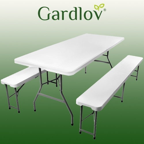 Bierzeltgarnitur 180cm Klapptisch 2 Bänke Festzeltgarnitur Garten Set