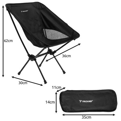 Klappbarer Campingstuhl mit Tragetasche – Leichter Angelstuhl Strandstuhl bis 120kg