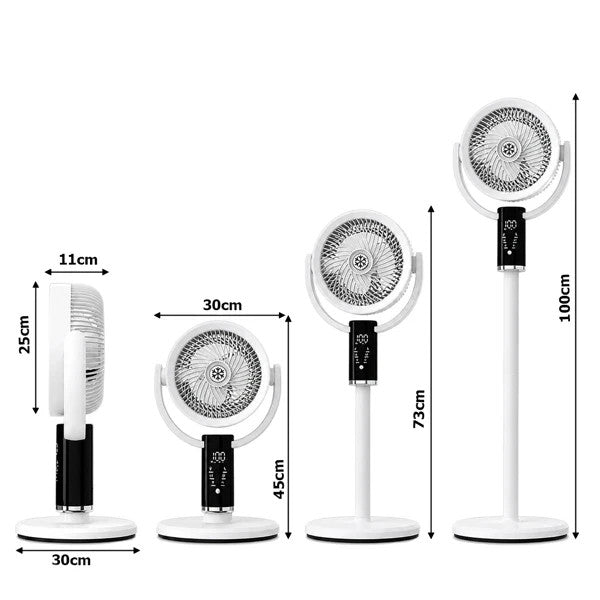 Kabelloser Standventilator mit Akku, USB-C & Fernbedienung – Leiser 3-in-1 Ventilator mit LED Display