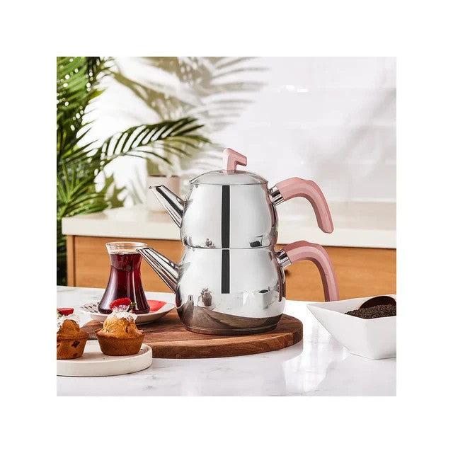 Karaca Belinay Midi Teekannen Set Edelstahl Rose Teekocher 1,6L