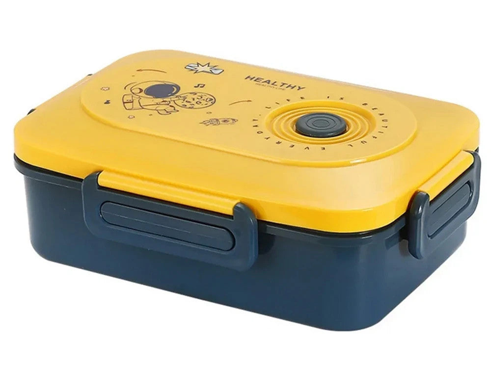 Lunchbox Brotdose mit Fächern Besteck Bento Box Schule Arbeit Grün