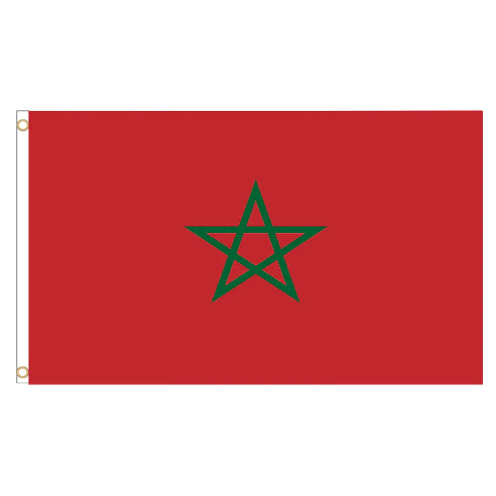 Marokko Flagge 90x150 cm Länderflagge Fahne mit Ösen Indoor Outdoor-العلم المغربي 90 × 150 سم، مع حلقات معدنية، مناسب للاستخدام الداخلي والخارجي