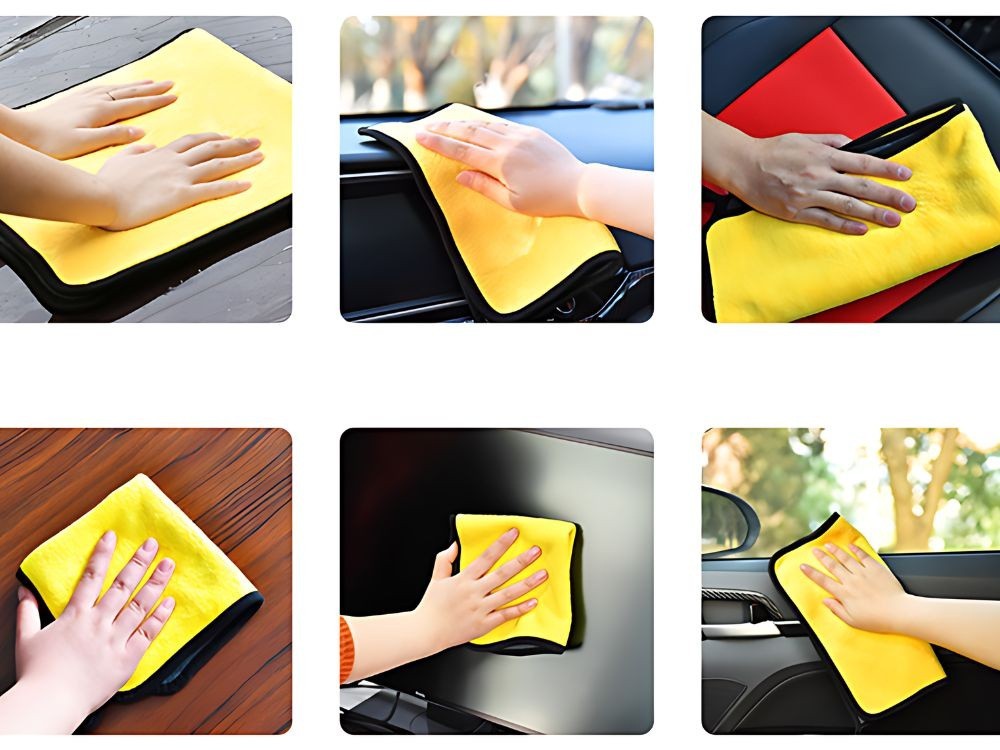 Mikrofasertücher 3er Set 30x30cm Reinigungstücher für Auto Fenster Haushalt