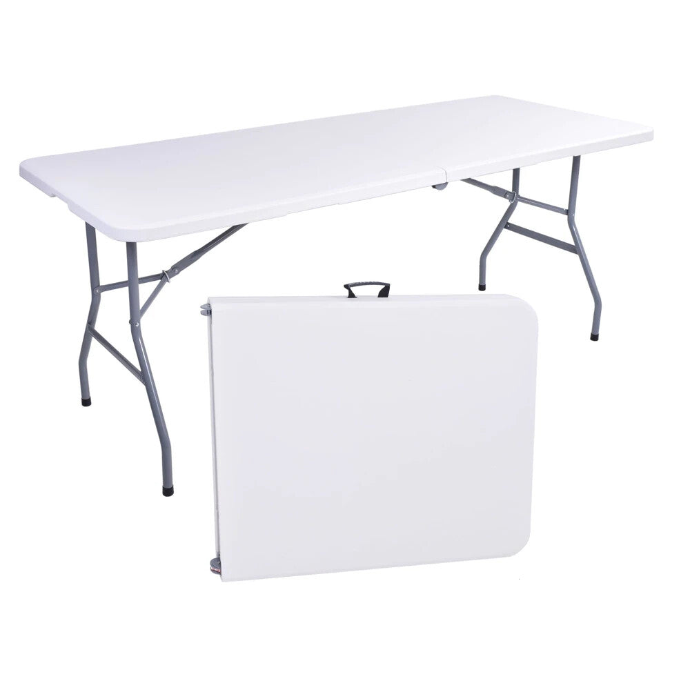 Klappbarer Gartentisch 180cm mit 2 Bänken Festzeltgarnitur Camping Gartenmöbel