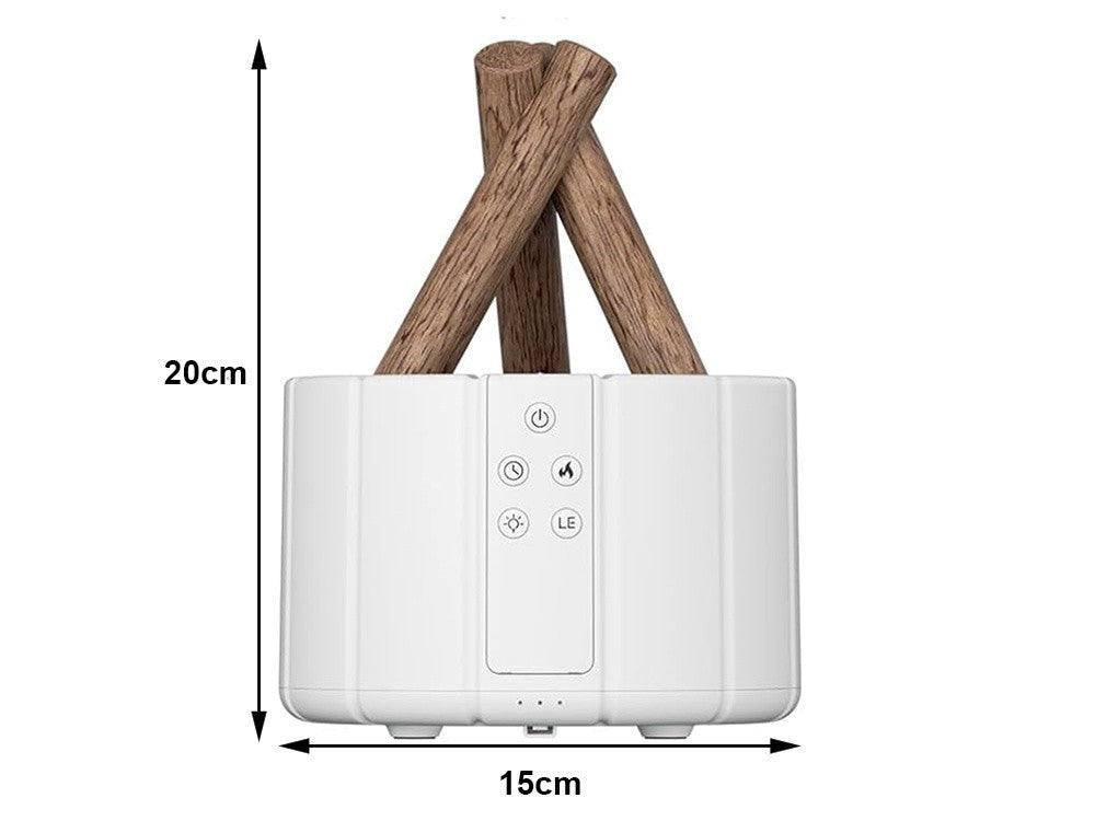 Luftbefeuchter Kamin Feuer Effekt Schwarz LED RGB Aroma Diffusor USB 250ml