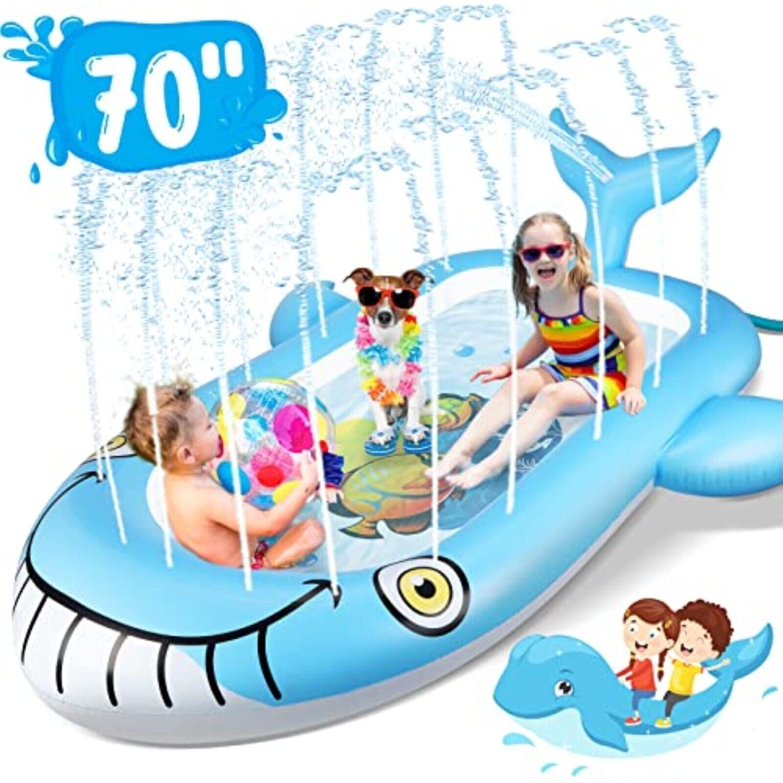 Splash Pad Sprinkler Water Play Mat Splash 2 in 1 Inflatable Baby Pool 178 
