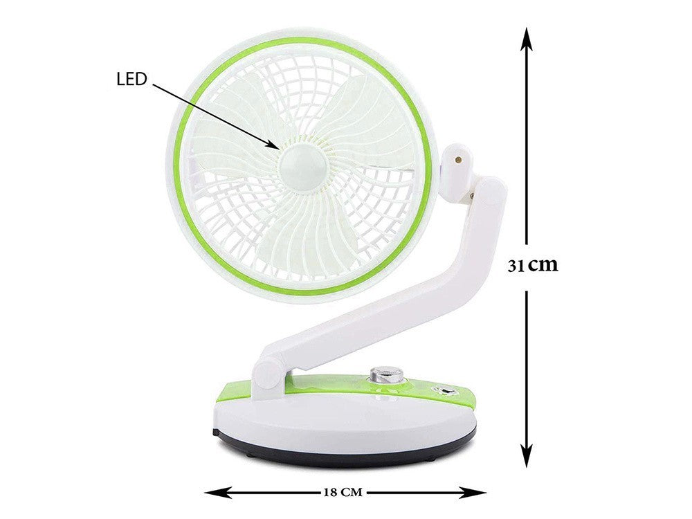 USB Ventilator Akku Tischventilator LED Lampe Faltbar Kabellos Camping Reise