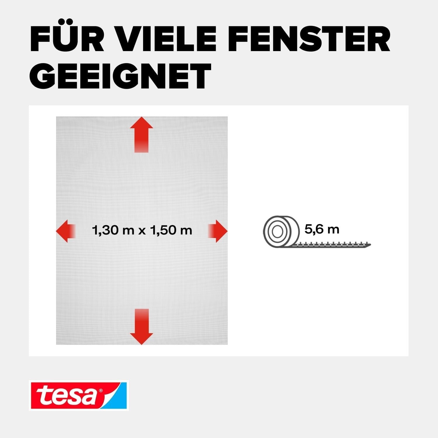 tesa Fliegengitter Fenster 130x150cm Insektenschutz Moskitonetz Anthrazit
