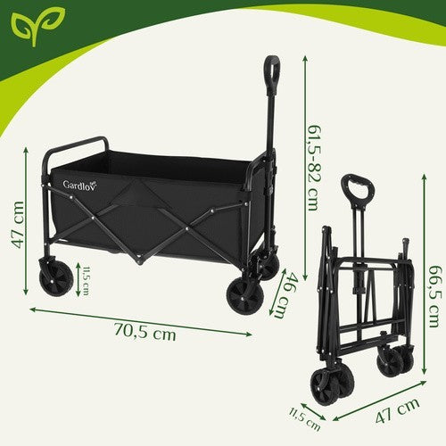 Bollerwagen Faltbar 90L 100kg Gartenwagen Transportwagen Handwagen Camping