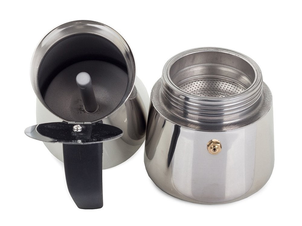 Espressokocher 300ml 6 Tassen Edelstahl Mokkakanne Kaffeekocher Induktion
