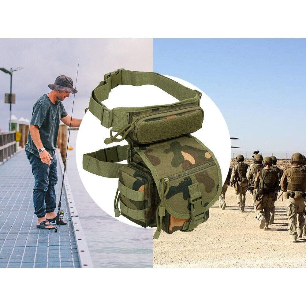 Taktische Beintasche Tarnfarbe Outdoor Hüfttasche Motorradtasche mit 6 Fächern