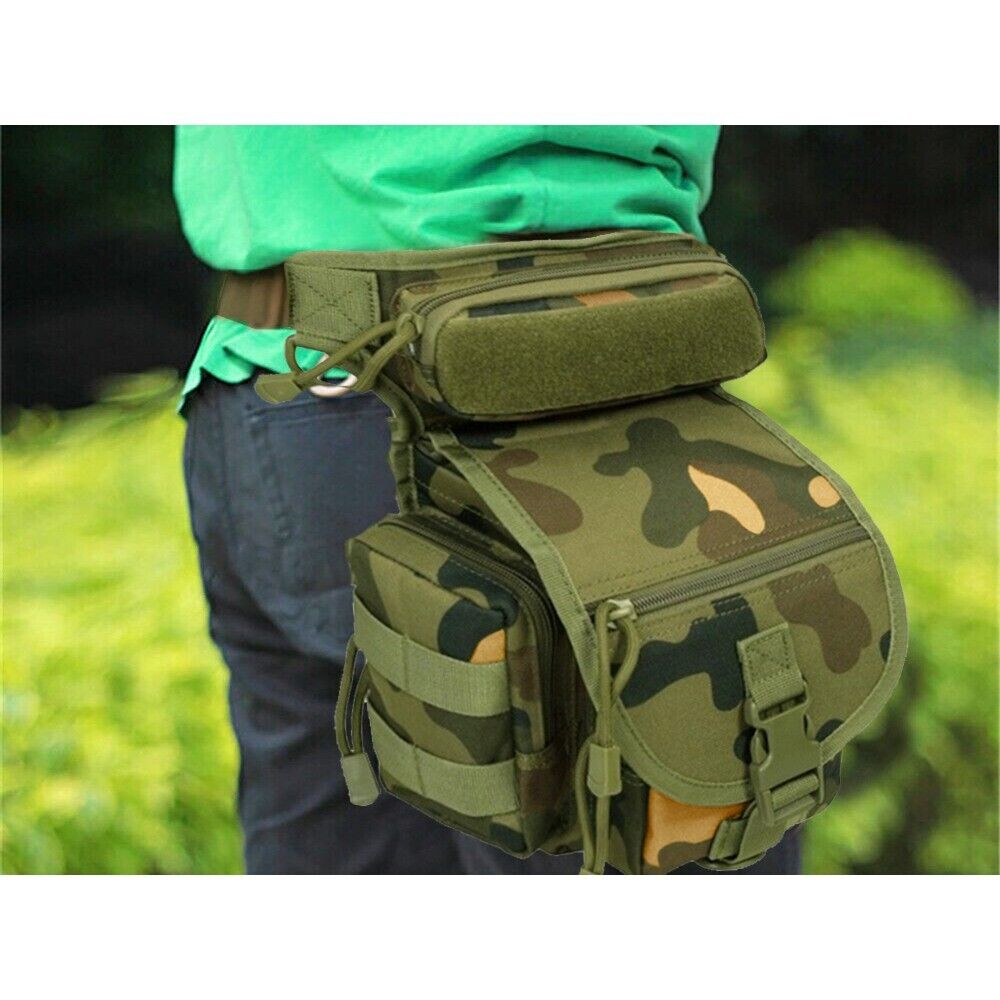 Taktische Beintasche Tarnfarbe Outdoor Hüfttasche Motorradtasche mit 6 Fächern