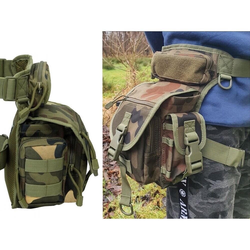 Taktische Beintasche Tarnfarbe Outdoor Hüfttasche Motorradtasche mit 6 Fächern