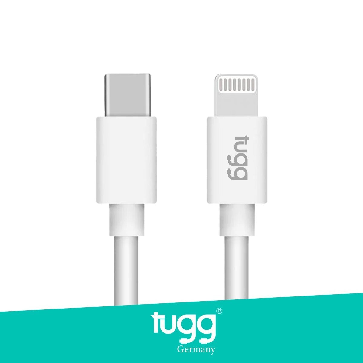 TUGG USB-C auf 8-Pin Kabel 1m Ladekabel Datenkabel 27W Weiß