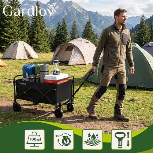 Bollerwagen Faltbar 90L 100kg Gartenwagen Transportwagen Handwagen Camping