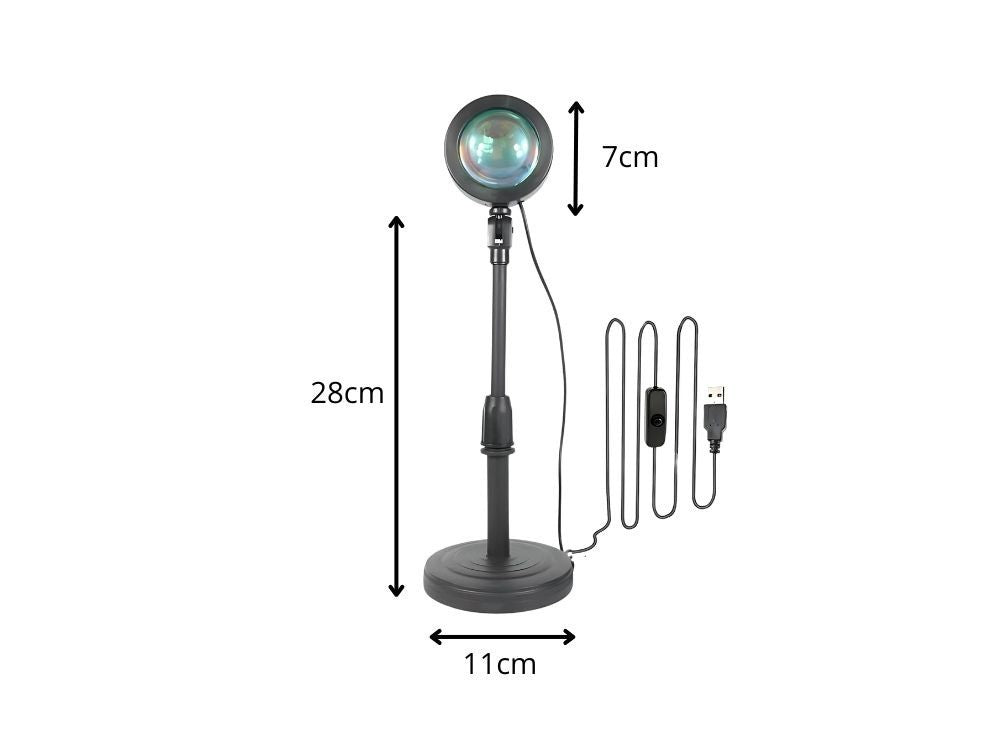 LED Sonnenuntergang Projektor RGB Lampe USB mit Fernbedienung Sunset Light