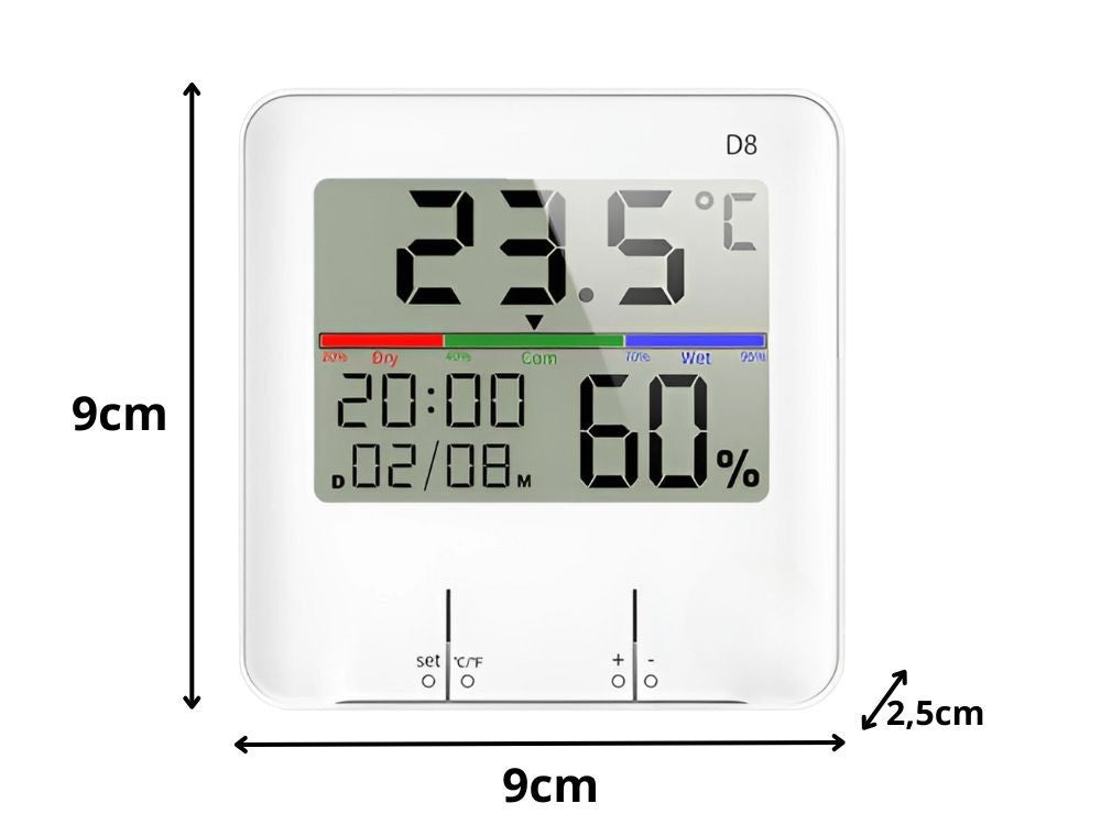 Digitales Thermometer Hygrometer Wetterstation LCD Uhr Kalender Innen