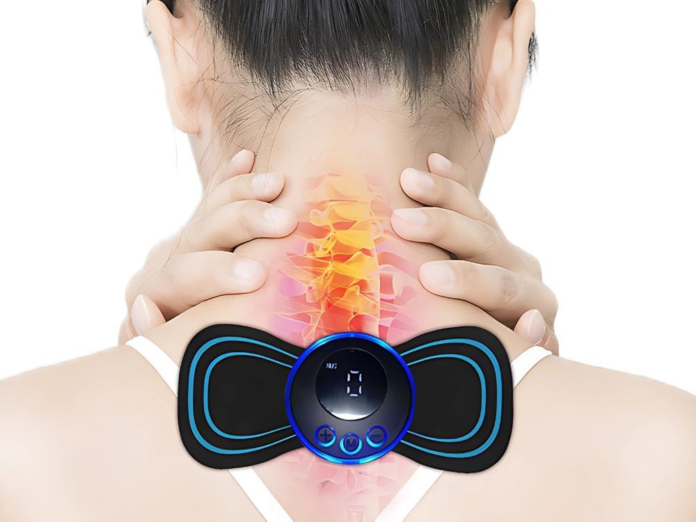 EMS Muskelstimulator Mini Massagegerät 19 Stufen Bauch Nacken Wiederaufladbar