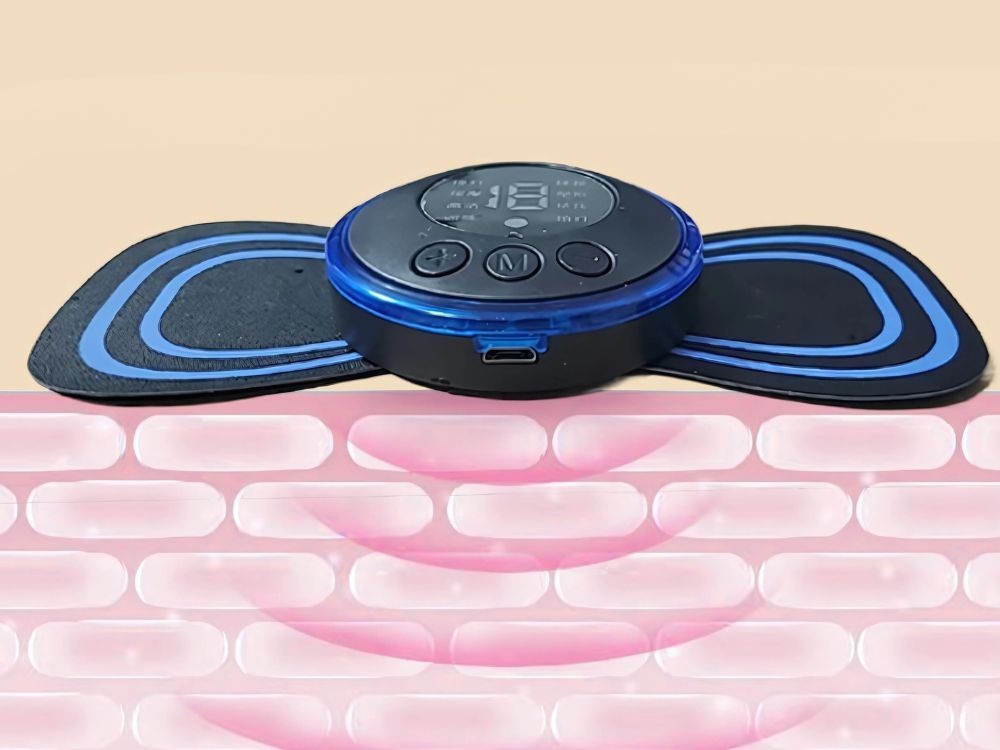 EMS Muskelstimulator Mini Massagegerät 19 Stufen Bauch Nacken Wiederaufladbar