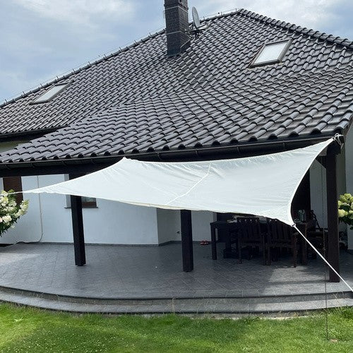 Sonnensegel 3x2m Rechteckig Sonnenschutz UV Schutz Terrasse Balkon Beige