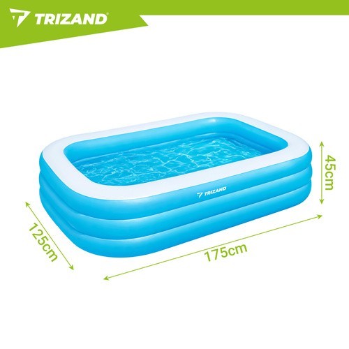 Aufblasbarer Familienpool 185x130x50cm Kinderpool Gartenpool 350L Blau