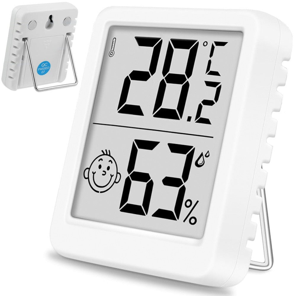 Digitales Thermometer Hygrometer Mini Wetterstation mit LCD, Magnet und Smiley-Komfortanzeige
