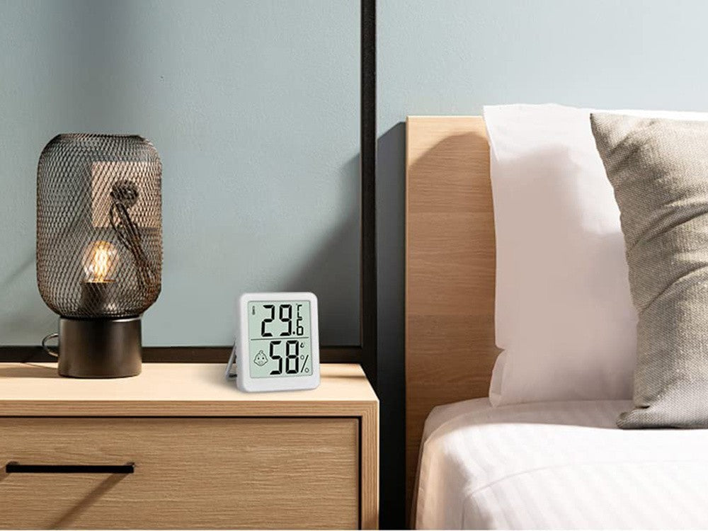 Digitales Thermometer Hygrometer Mini Wetterstation mit LCD, Magnet und Smiley-Komfortanzeige