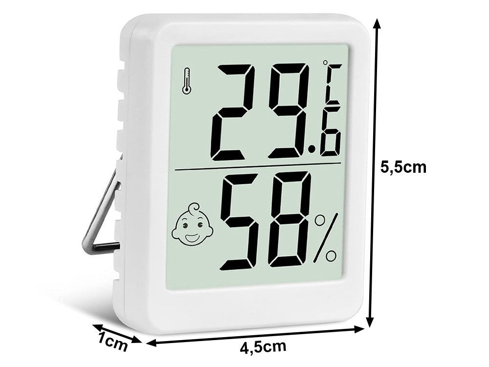 Digitales Thermometer Hygrometer Mini Wetterstation mit LCD, Magnet und Smiley-Komfortanzeige