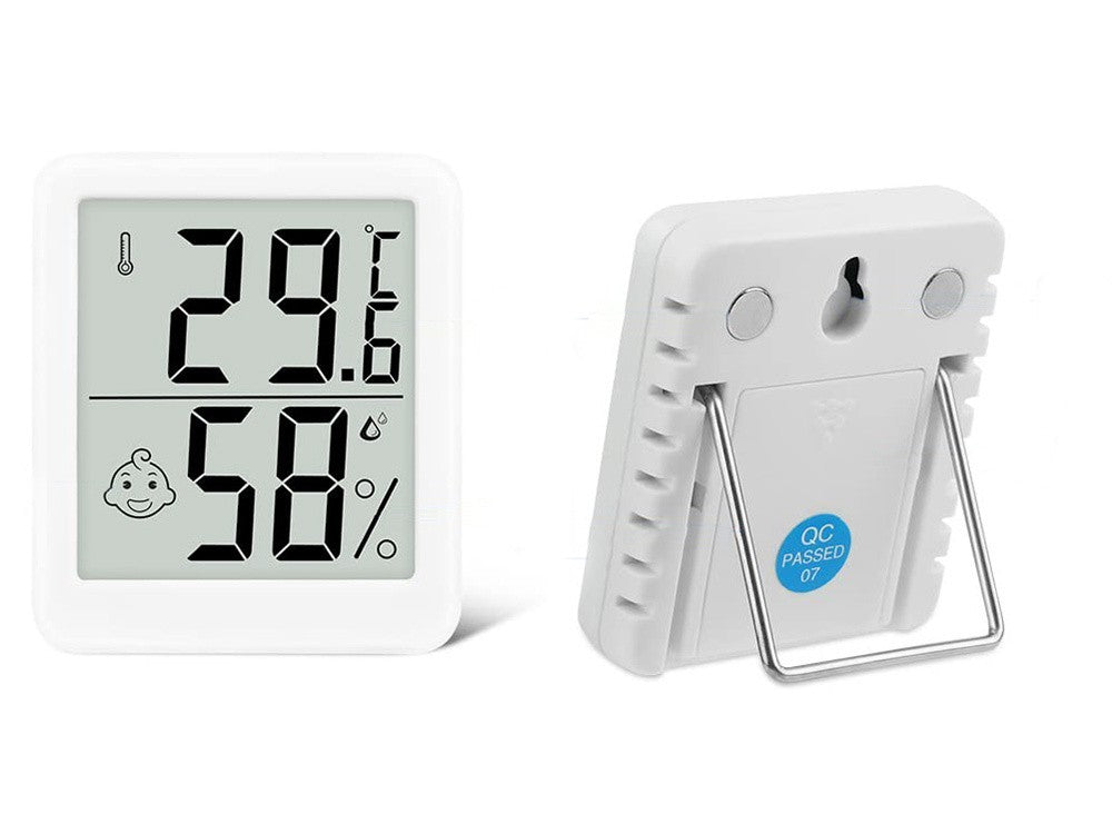Digitales Thermometer Hygrometer Mini Wetterstation mit LCD, Magnet und Smiley-Komfortanzeige